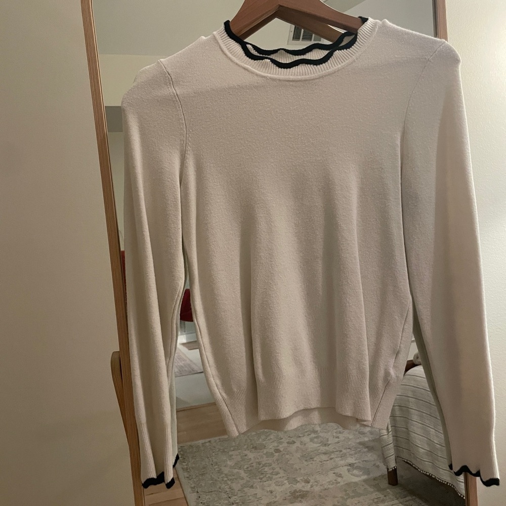 H&M Ivory Sweater with Ebony Accents